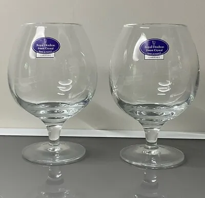 Buy Set X 2 Short Stemmed CRYSTAL Cabernet Wine Brandy Glasses ROYAL DOULTON • 18.34£