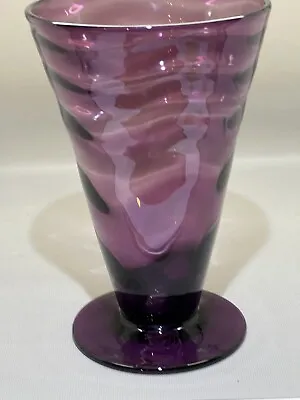 Buy Super Purple/Amethyst Webb Art Glass Vase - Venetian (Bohemian?) Ripple (Y2 977) • 40£