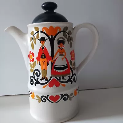 Buy Vintage Sadler Folk Love Coffee Pot Scandi Design Folk Art Retro 60s / 70s • 28£