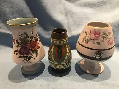 Buy Three Vintage Pieces Of 'Gouda' Pottery, One Vase & Two Goblets • 9.50£