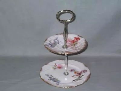 Buy Vintage Bone China Small 2-Tier Biscuit Plate H & Co (Hammersley?) Patt. 13433 • 9.99£