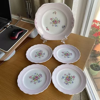 Buy Vintage 4 Person Sandwich Set  By New Chelsea English Fine Bone China • 12.50£