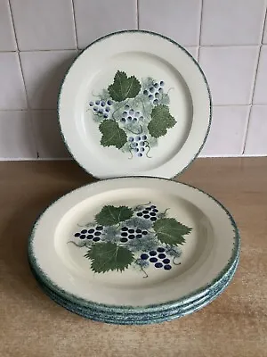 Buy Poole Handpainted Pottery Vineyard Grapes - 4 X 26 Cm Dinner Plates • 48£