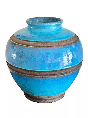 Buy Mid Century Modern Raymor Bitossi Italy Large 10 7/8  Tall Blue Pottery Vase * • 321.71£