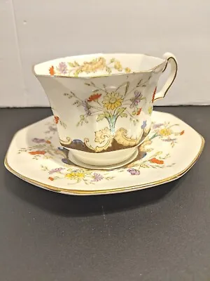 Buy Vintage Italia Radford’s Bone China Fenton Floral Teacup & Saucer Hand Painted • 20.86£