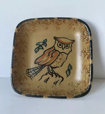 Buy Vintage Honiton ‘Owl’ Stoneware Dish - 11cm Square - VGC • 3.50£