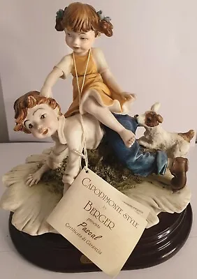 Buy Capodimonte Sculpture Statue  Piggy Back Ride  By Berger Pascal Limited Edition • 175£