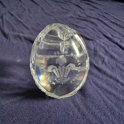 Buy Crystal Art Glass Wales Grand Slam Winner 2008 Egg Shaped Paperweight • 12£