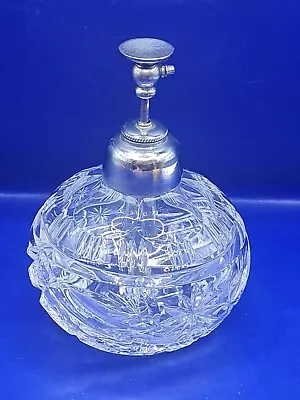 Buy Gorgeous Vintage Art Deco Crystal Cut Glass Perfume Press Pump Action Bottle • 44.99£