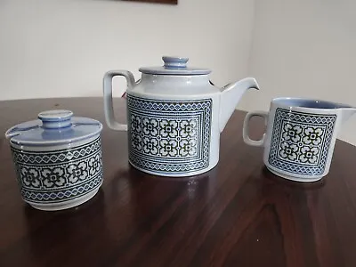 Buy Hornsea Pottery Blue Tapestry Tea Set, Inc Teapot Sugar Bowl And Milk Jug • 54.99£