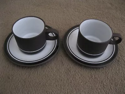Buy 2 Hornsea  CONTRAST  Cups & Saucers GOOD CONDITION CIRCA 1970 POTTERY GIFT IDEA • 5.99£
