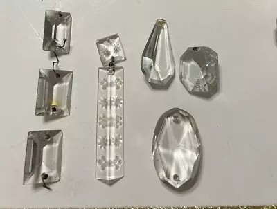 Buy Lot Of 7 Glass Vintage Chandelier Crystals Various Shapes • 17.08£