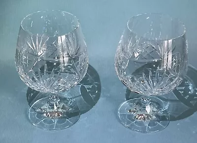 Buy 2 X  Cut Glass Crystal Brandy Glasses Balloons • 10£