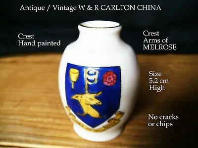 Buy W & R CARLTON CHINA Made Crested  Vase With The Crest Of MILROSE • 1.99£