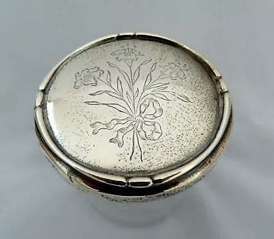 Buy Antique Hallmarked Birmingham Sterling Silver & Crystal Glass Vanity Jar  • 58.68£