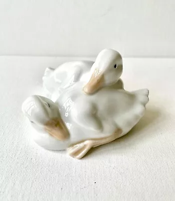 Buy Lladro Nao, Pair Of White “Resting Ducks” 1982, Porcelain China, Vintage, VGC. • 12.95£