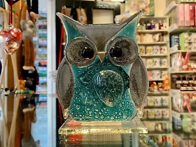 Buy Fused Glass Ornament Owl Teal - Nobilé Glassware - 887-13 • 39.99£