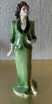 Buy Coalport China Lady Figure Doll Green Dress  Perfect Condition • 19.99£