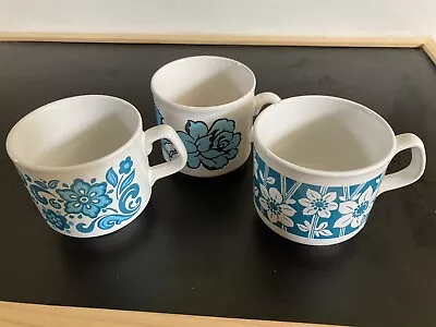 Buy Vintage Kiln Craft/ Tams Blue & White Cup Retro 1970s (s7) • 10.95£