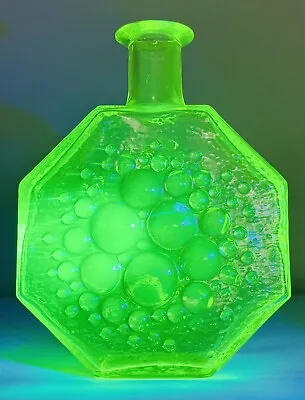 Buy Vintage Riihimaen Lasi Nanny Still Stella Polaris Yellow Uranium Glass Vase • 287.24£