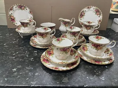 Buy Royal Albert Old Country Roses 20 Piece Bone China Tea Set Excellent • 55£