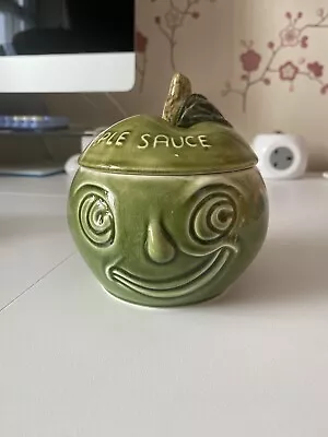 Buy Vintage SYLVAC 4549 Apple Sauce Pot Green Ceramic With Blush Red Cheeks 3D Face. • 14.99£