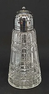 Buy Silver Plate Clear Cut Glass Vintage Art Deco Antique Large Sugar Sifter Shaker • 45£