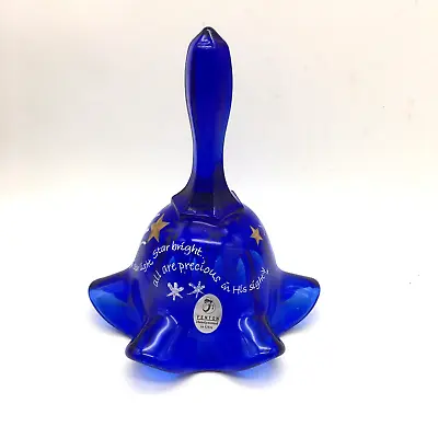 Buy Fenton Signed Cobalt Blue Glass Bell “Star Light, Star Bright” 6” Signed • 28.41£
