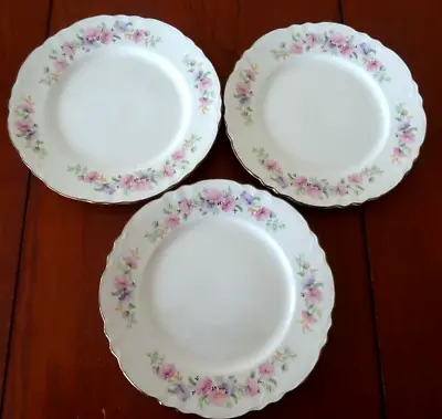 Buy **homer Laughlin Pink Flower (3) 10 1/8” Dinner Plates Republic Shape-ms17-r • 14.20£
