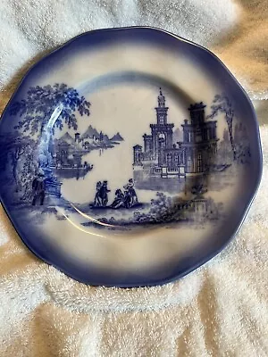 Buy Antique Staffordshire Flow Blue Plate “VENETIAN” Design. • 12.31£