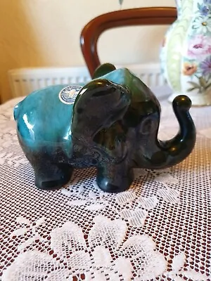 Buy Blue Mountain Pottery Elephant Calf Trunk Up • 15£