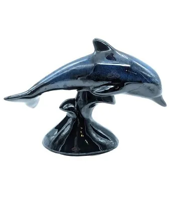 Buy Vintage Blue Mountain Pottery Dolphin Figurine Statue Cobalt Blue & Black 6.5  • 21.73£