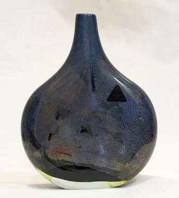 Buy Isle Of Wight Michael Harris Glass Azurene Black Lollipop Vase. Excellent • 85.25£