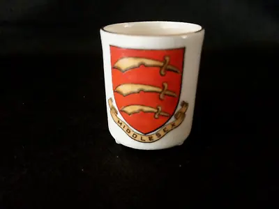 Buy Goss Crested China - MIDDLESEX Crest - 3 Footed Round Vase - Goss. • 5.50£