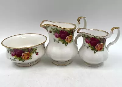 Buy Royal Albert Old Country Roses Sugar Bowl Milk Cream Jugs Set 3 Pcs T2710 C3701 • 19.99£