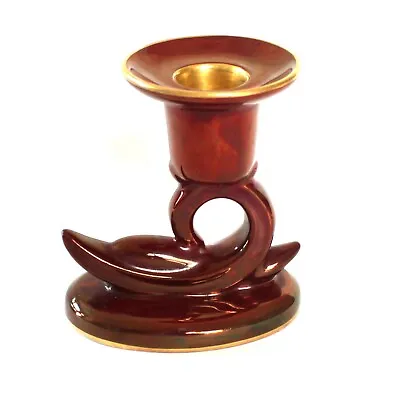 Buy Carlton Ware Rouge Royale Candlestick Made In England Handpainted Red Gold B5 • 30.24£