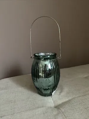 Buy Green Glass Hanging Candle Holder Lantern-  NEW • 4.99£