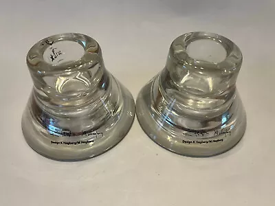 Buy Ikea Glass Reversible Candle Votive Taper Holders Set K&M Hagberg Set Of 2 • 7.67£