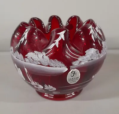 Buy Shelley Fenton Decorative Vase Cranberry Red Hand Painted J Powell Swan Home -CP • 7.99£
