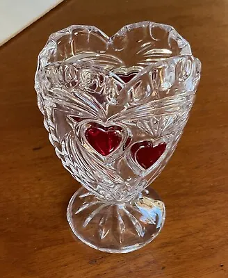 Buy Retro Glass Heart-shaped / Design / Patterned Vase - 9cm Tall • 3.50£