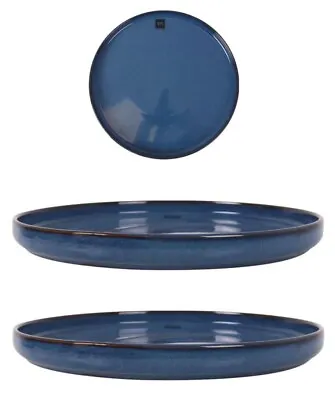 Buy Dinner Plates 27cm Stoneware Chester Blue -box Of 2- • 18.30£