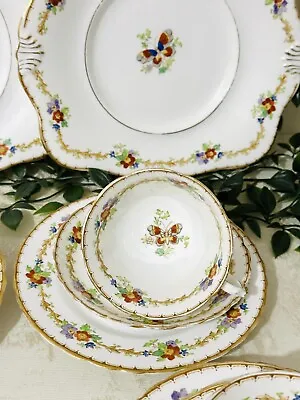 Buy Vintage Tuscan China Flowers And Butterfly Patterned Tea Set • 43£