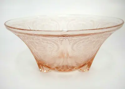 Buy Hazel Atlas Royal Lace 3-Toed Footed Serving Bowl Pink Depression Glass 10  • 13.53£