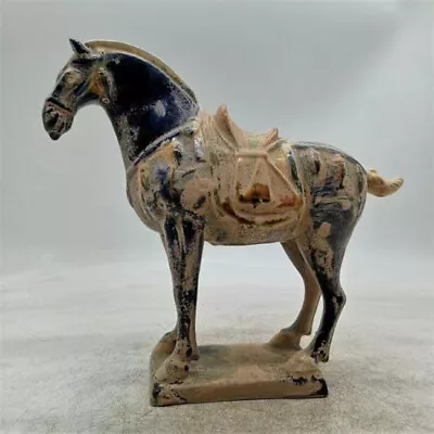 Buy Collect Old Chinese Ceramics Tang Sancai Pottery Ancient War-horse Statue 89452 • 28.79£