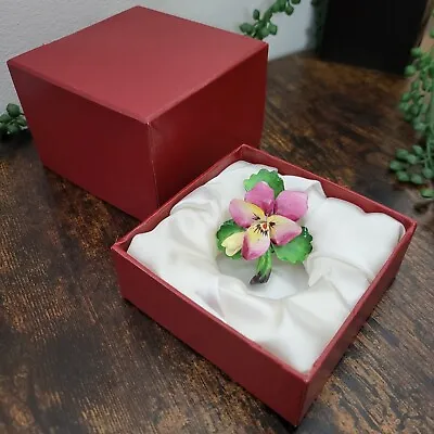 Buy Vintage Pink Cara China Staffordshire Flower Brooch Made In England Porcelain • 13£