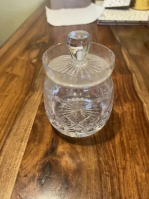 Buy Vintage Cut Glass Condiment Jar ~ Jam Jelly Jar With Lid • 5£