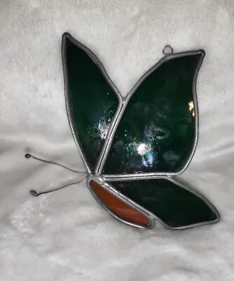 Buy Vtg Leaded Stained Glass Butterfly Ornament Sun Catcher Glass Window Art • 14.47£