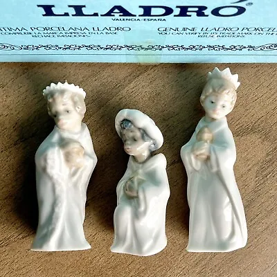 Buy Lladro Porcelain Ornaments Nativity Mini Reyes 3 Wise Men Vintage Daisa In Box • 64.41£