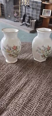 Buy Vintage Small Aynsley  Wild Tudor  Fine Bone China Bud Vase X Two Gilt Edged • 5£