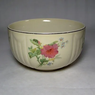 Buy Vintage Halls Superior Kitchenware Bowl Pale Yellow Floral Rare Pattern Art Deco • 15.16£